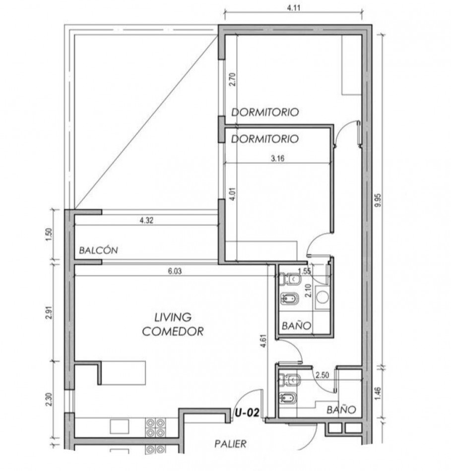 Venta | Departamento 2 Dormitorios con balcon | Alvear 543
